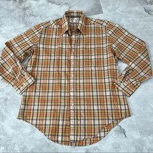 Cavalier Vintage‎ Paper Thin Fall Colors Button Down Size Large L